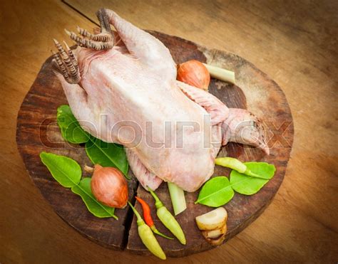 Chicken On Chopping Board Raw Chicken Stock Image Colourbox