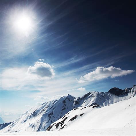 Sunny Snowy Mountain Cool Wallpaper