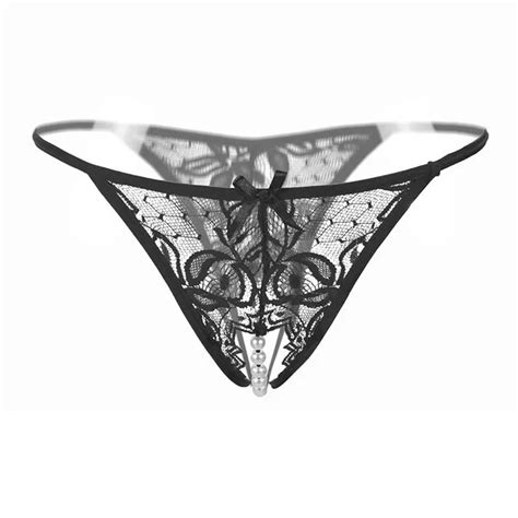 Female Sexy Thongs Lingerie Hot For Women Bow Lace Transparent Sexy