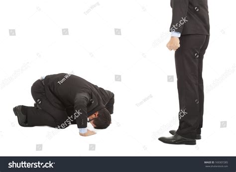 Businessman Apologize Boss Japanese Kneeling Position Stock Photo