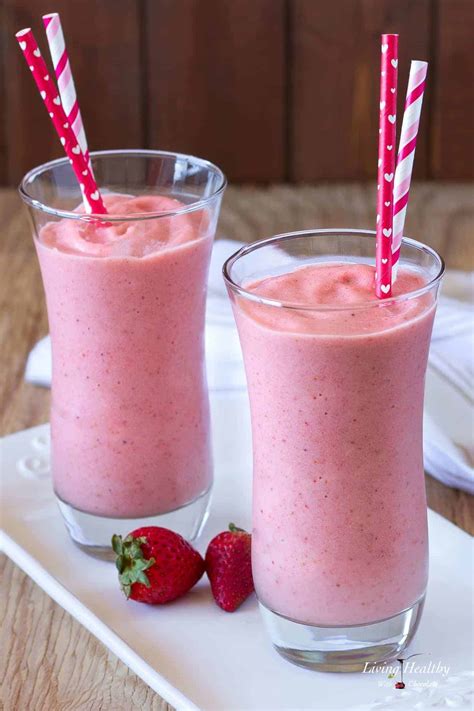 Healthy Strawberry Milkshake Without Ice Cream Or Milk Living Healthy With Chocolate