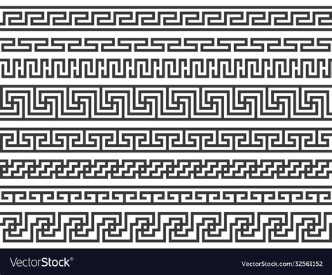 Greek Borders Ancient Roman Or Grecian Geometric Vector Image