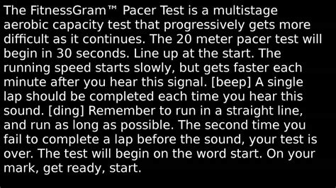 The Fitnessgram Pacer Test Is A Multistage Aerobic Capacity Test Youtube