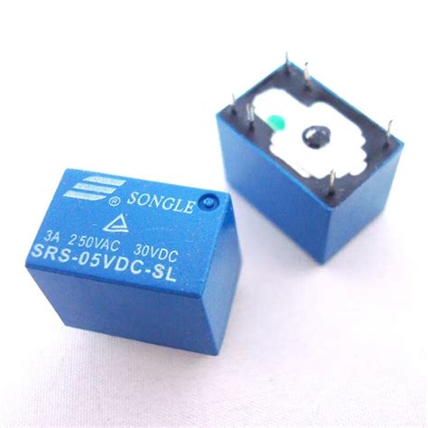 Mini 12v 3a Dc Songle Power Relays Srs 12vdc Sl 4100 Blue 6 Pins