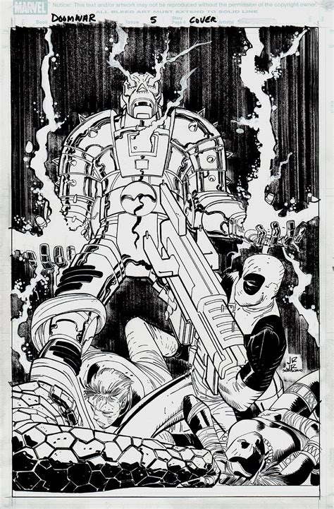 Doomwar 5 Cover Deadpool Vs Doom 2010 Comic Art For Sale By Artist
