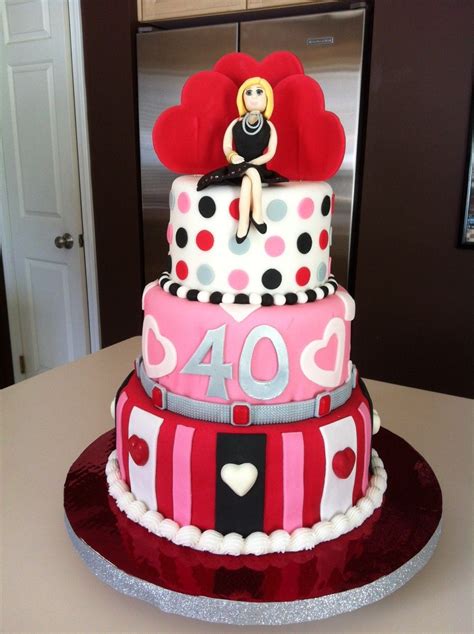 Valentines Theme 40th Birthday Cake Cake Cake Creations 40th Birthday
