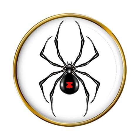 Uk T Shop Black Widow Spider Pin Badge
