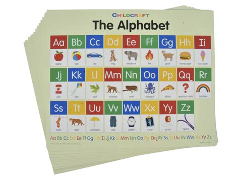 Childcraft Student Sized English Alphabet Charts 11 X 9 Inches Set Of 25