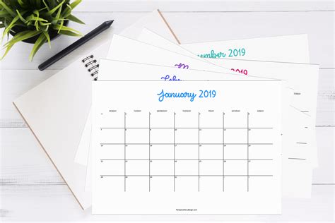Free Printable 2019 Planner Calendar