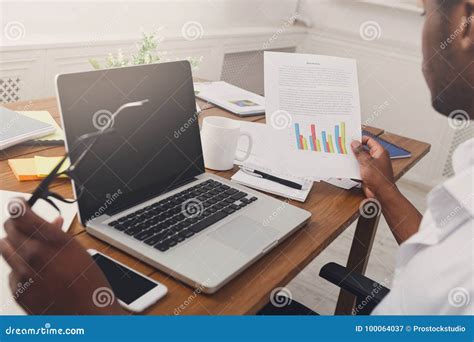 African American Businessman In Office Closeup Stock Image Image Of