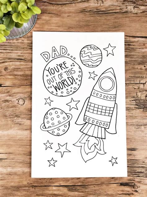 Four Free Fathers Day Cards To Print And Color