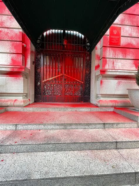 Russian Consulate Building On Upper East Side Doused In Red Paint In