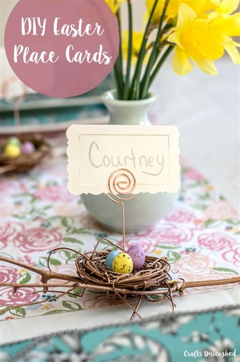 Thank you for featuring my diy gold pine cone place card holder! DIY Place Cards for Easter