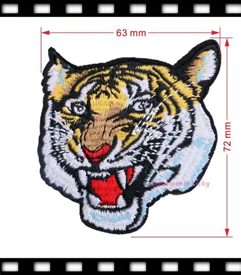 1pc Embroidered Patch Tiger Head Iron On Patches Sew On Animal Motifs