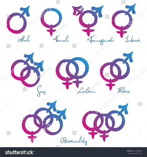 Lgbt Symbols Gender Identity Sexual Orientation Stock Vector Royalty Free Shutterstock