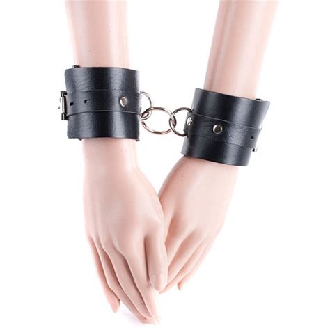 Buy Pu Leather Hand Cuffs Adult Games Cosplay Sex