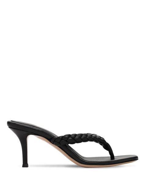 Gianvito Rossi 70mm Tropea Braided Leather Thong Sandal In Black Lyst Uk