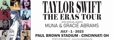 Taylor Swift Muna And Gracie Abrams Tickets 1st July Paul Brown Stadium