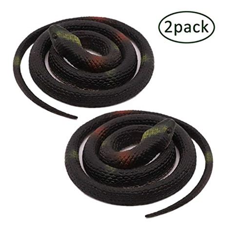 Homdipoo Realistic Fake Rubber Toy Snake Black Fake Snakes That Look