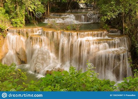 Thailand Famous Multiple Layer Waterfall Stock Image Image Of