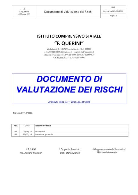 PDF DOCUMENTO DI VALUTAZIONE DEI RISCHI Icquerini Gov It I C F