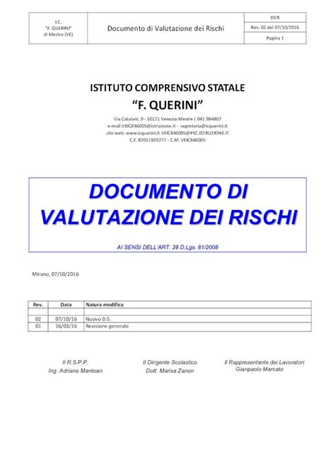 Pdf Documento Di Valutazione Dei Rischi Icquerini Gov It I C F