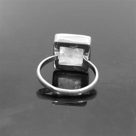 Genuine Rainbow Moonstone Ring Sterling Silver Ring Etsy