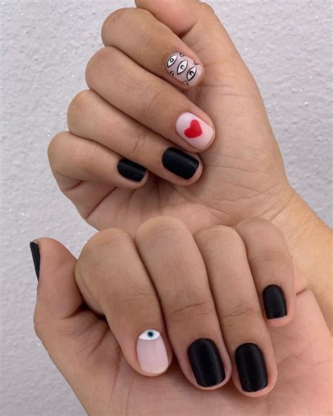Nail A La Mode On Instagram “matte Black Russian Manicure ♥️” Black Russian Manicure At Home