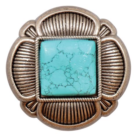 Southwest Turquoise And Metal Cabinet Knobs Set Of 4