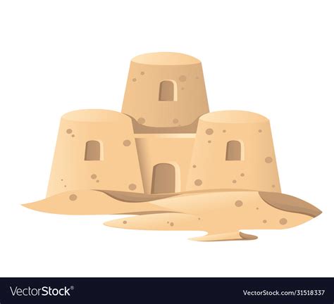 Simple Sand Castle Icon Summer Games Sand Vector Image