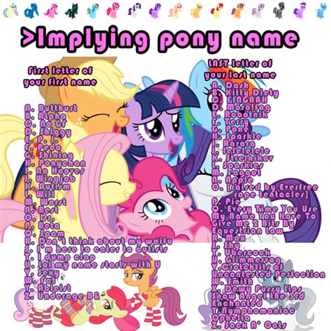 Friendship is magic (original title). /mlp/'s Implying Pony Name | My Little Pony: Friendship is ...