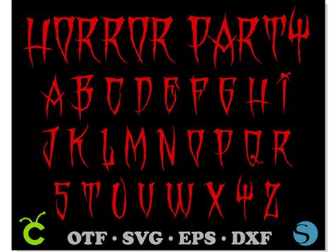 Horror Party Font Otf Horror Font Svg Halloween Font Svg Scary Font
