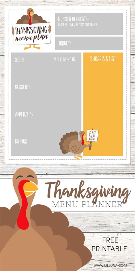 Free Printable Thanksgiving Menu Planner This Post Will Help You Plan A