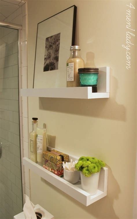 These simple bathroom shelves are so easy to install but the end result is absolutely stunning. Beautiful Do It Yourself remodeling tricks that can ...