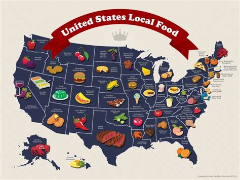 The Map Of Every States Best Local Food Food Map Local Food The Unit