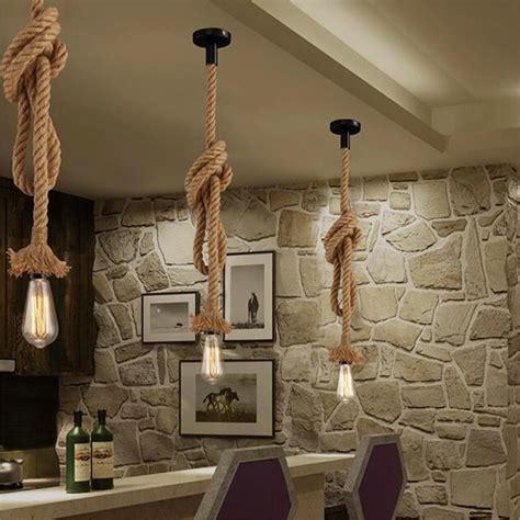 Luminária Pendente Corda Vintage Rope Pendant Light Rope Light Rope