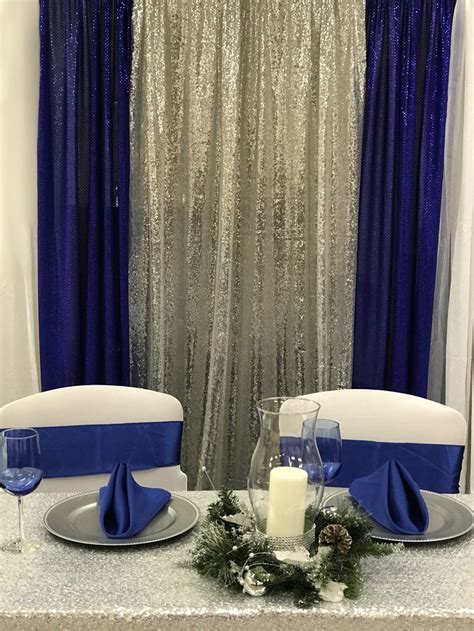 It is commonly used for business logos, thanks to blue's associations with trust and reliability. Royal blue and silver backdrop | Blue silver weddings ...