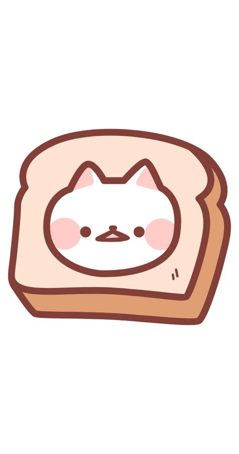 Cute Cat In Bread Sticker Cat Drawing Fluffy Cat Cat Face Drawing