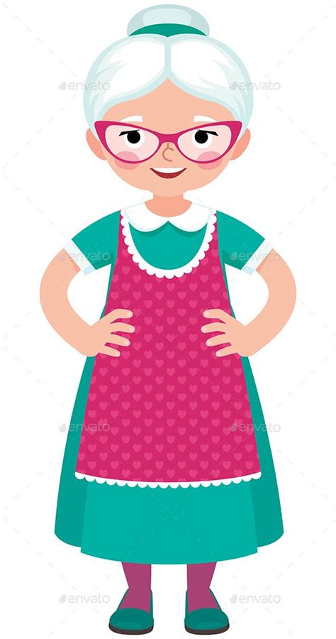 Grandmother A Housewife In An Apron In Full Growth On A White
