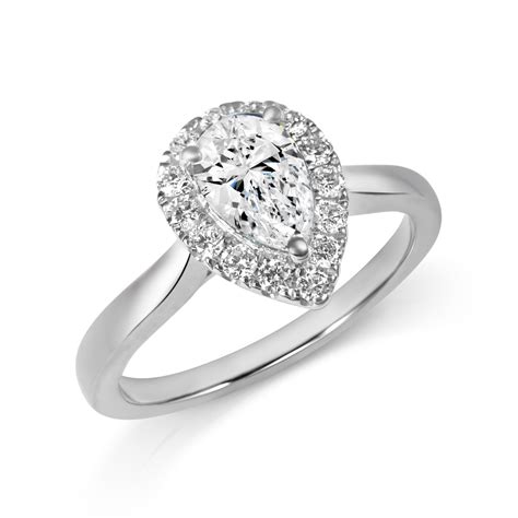 Platinum Pear Cut Halo Ring Max Wilson Diamond Jeweller Diamond Ring