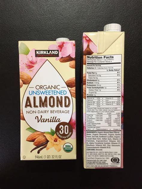 Kirkland Organic Unsweetened Almond Milk Health And Nutrition Health