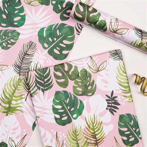 ﻿tropical Palm Wrapping Paper 5 Sheets ﻿rex London