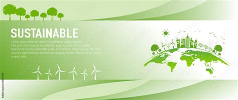 Banner Design For Sustainable Development And Eco Friendly Concept With