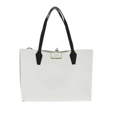 guess bobbi inside out tote white multi taupe draagtas fashionette