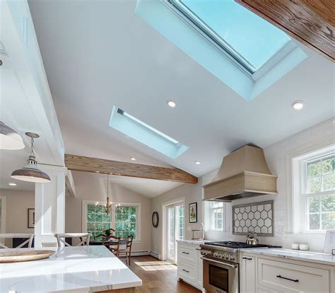 Natural Lighting With Skylights In Kitchen Remodel Southern Maine