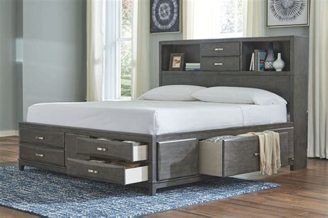 The Caitbrook Gray Queen Storage Bed Available At Mattress Express
