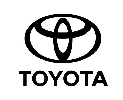 Toyota Marca Logo Coche Símbolo Con Nombre Negro Diseño Japón Automóvil