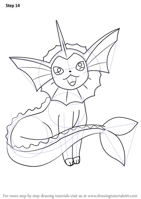 Learn How To Draw Vaporeon From Pokemon Pokemon Step By Step