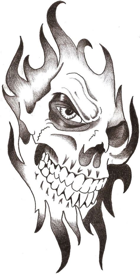 Flaming Skull Drawing At Explore Collection Of
