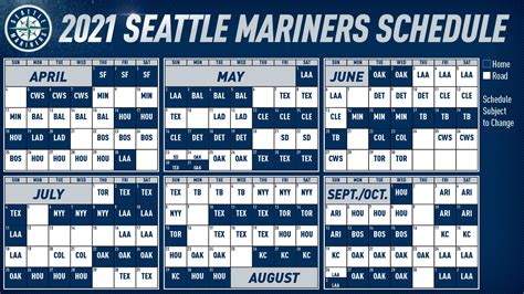 Mariners 2021 Schedule Printable Printable World Holiday